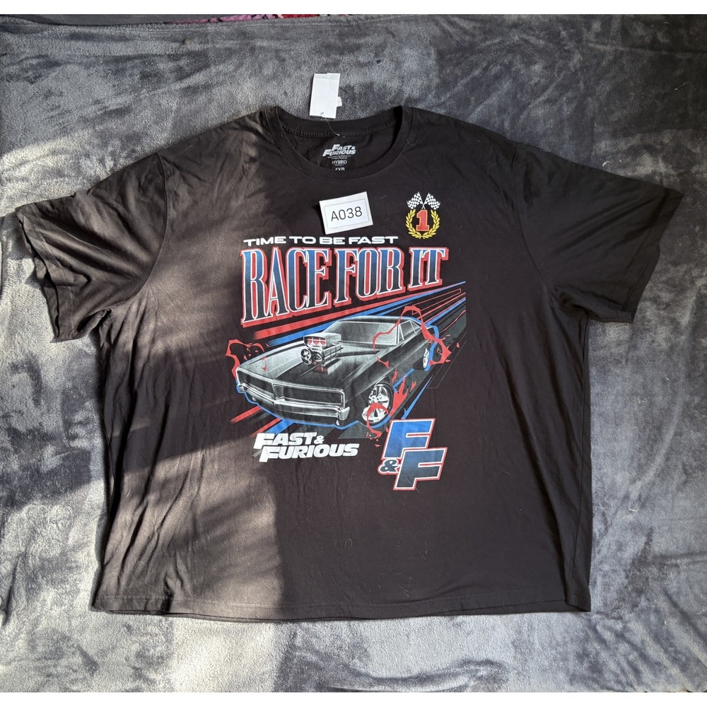 Fast and Furious Hybrid Apparel Race For It Graphic Tee Mens Black 4XB Big NWT